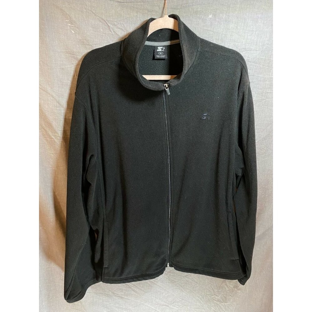 Starter Sweater Adult Extra Large Black Fleece 1/4 Zip Knit Sweatshirt Mens.